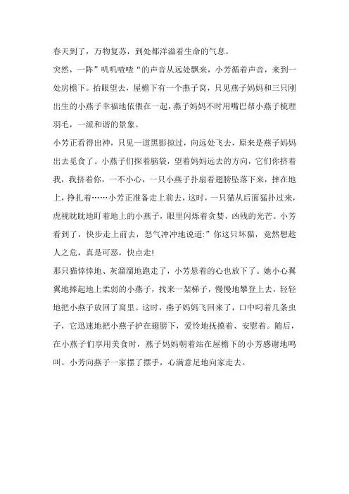 燕子的优美作文