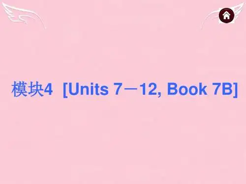 【夺分天天练】中考英语总复习 模块4 Book 7B,Units 7-12课件(含13年试题) 人教新目标版