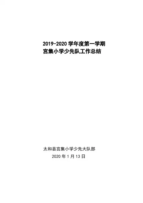 2019--2020学年度宫集小学少先队总结