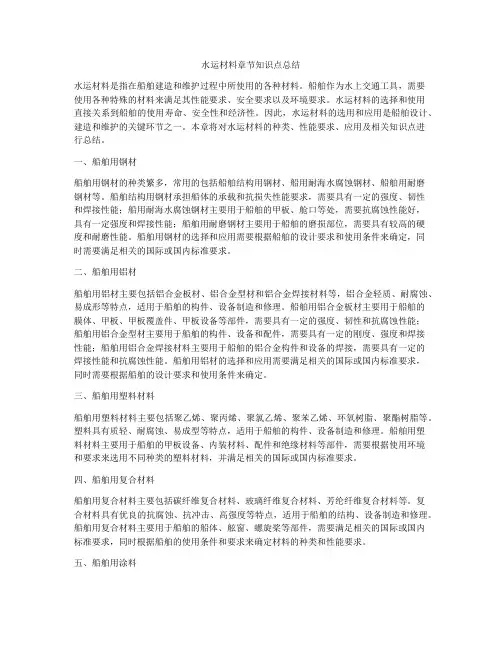 水运材料章节知识点总结