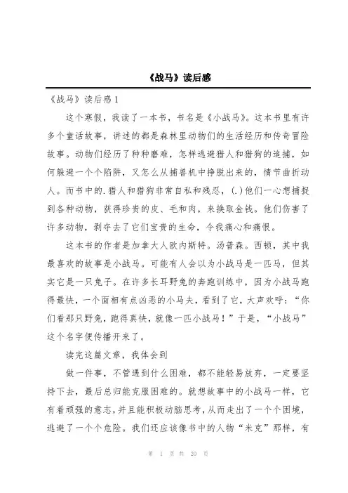 《战马》读后感