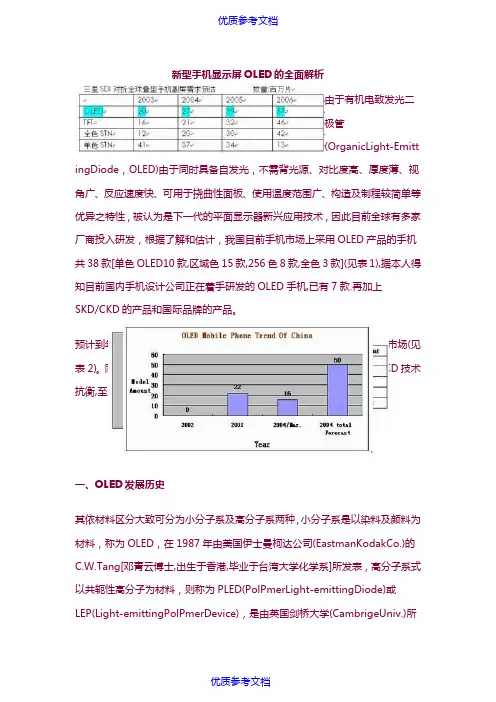[实用参考]新型手机显示屏OLED的全面解析