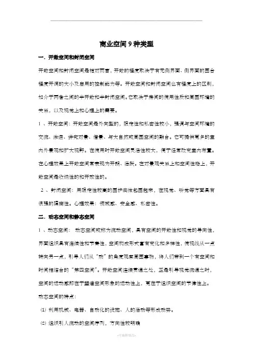 商业空间9种类型