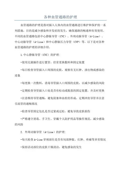 各种血管通路的护理