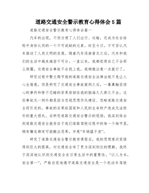 道路交通安全警示教育心得体会5篇