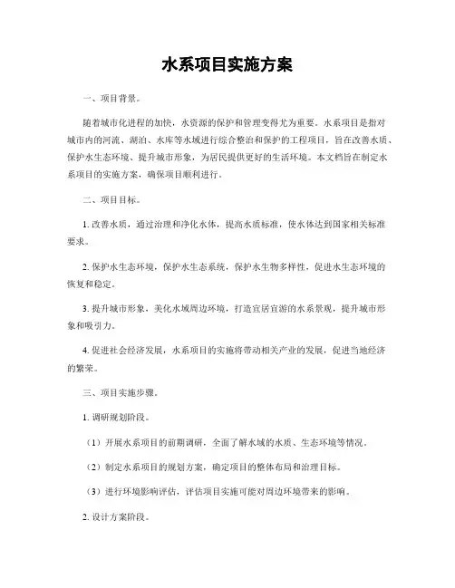 水系项目实施方案