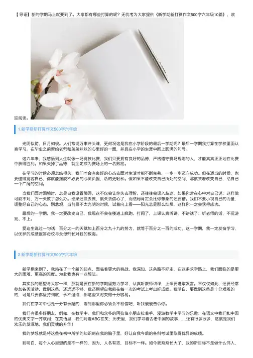新学期新打算作文500字六年级10篇