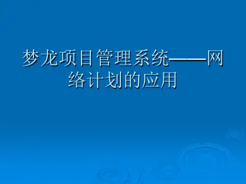 梦龙项目管理系统——网络计划的应用