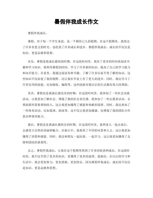 暑假伴我成长作文