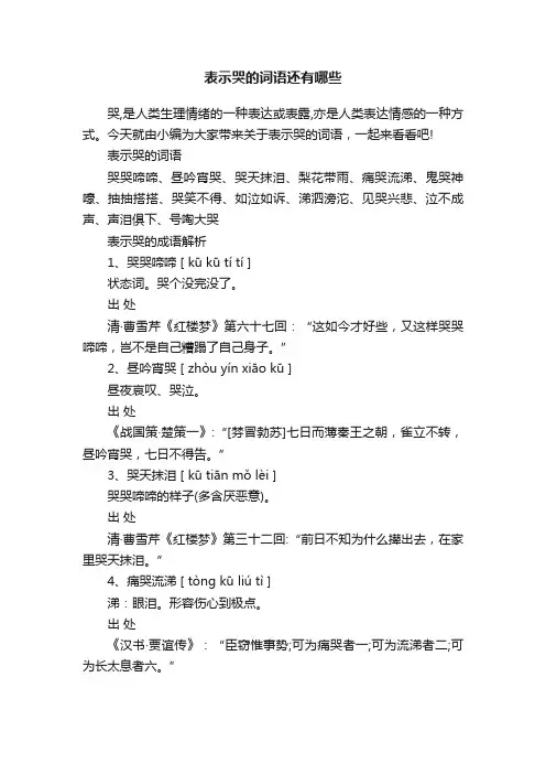 表示哭的词语还有哪些