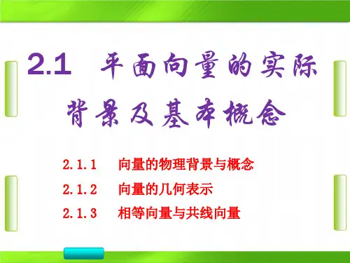 人教版高中数学平面向量的实际背景及基本概念(共17张PPT)教育课件