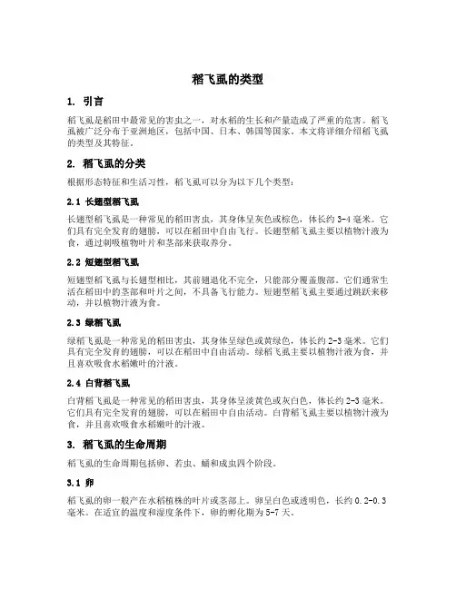 稻飞虱的类型