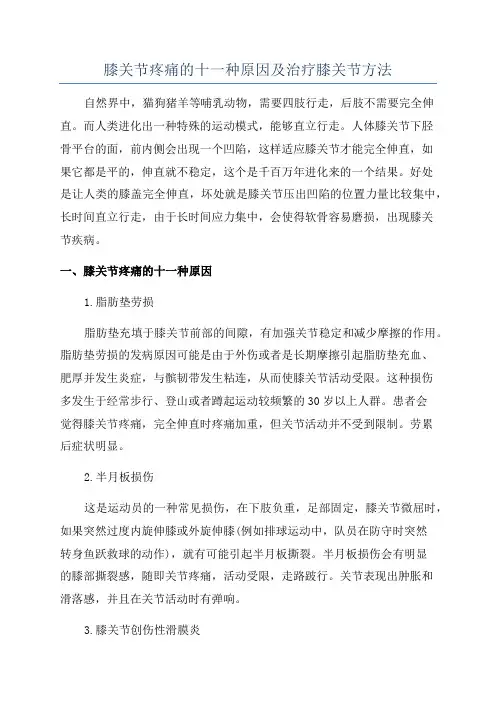 膝关节疼痛的十一种原因及治疗膝关节方法