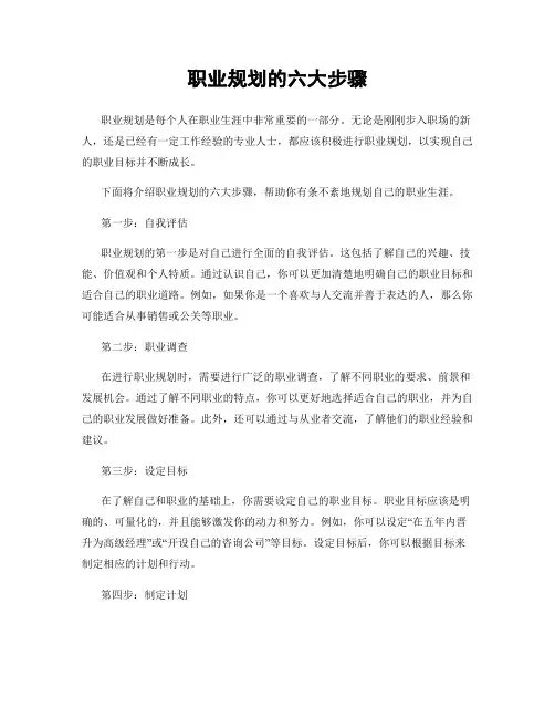 职业规划的六大步骤