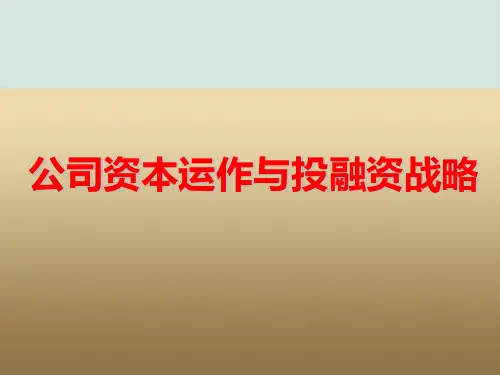 公司资本运作与投融资战略PPT(共191页)