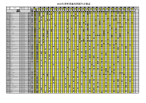 2018年外普通本科招生计划表