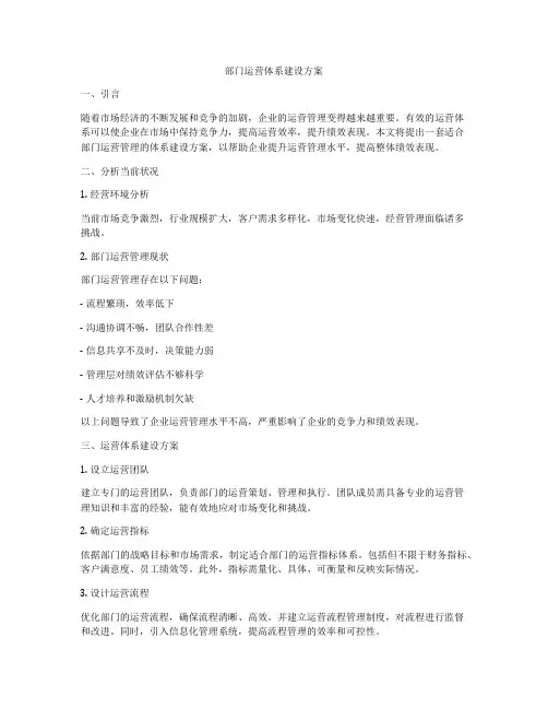 部门运营体系建设方案