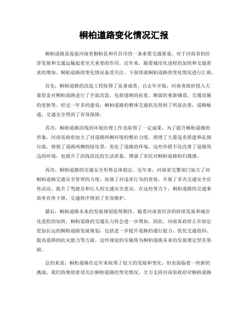 桐柏道路变化情况汇报