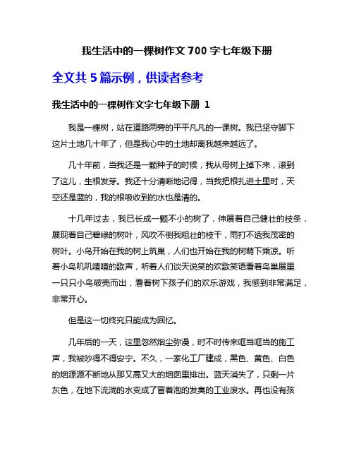 我生活中的一棵树作文700字七年级下册