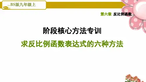 北师版九年级数学上册《反比例函数》阶段核心方法专训  求反比例函数表达式的六种方法