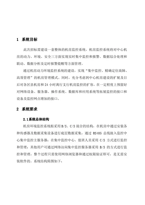 机房监控招标文件-技术部分