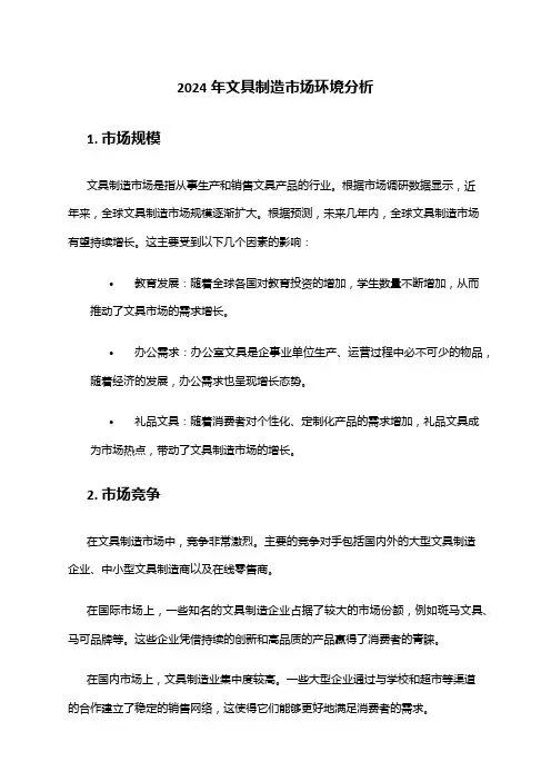 2024年文具制造市场环境分析