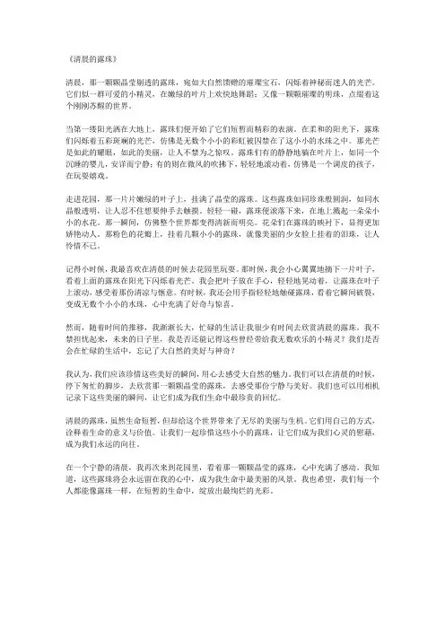 清晨的露珠