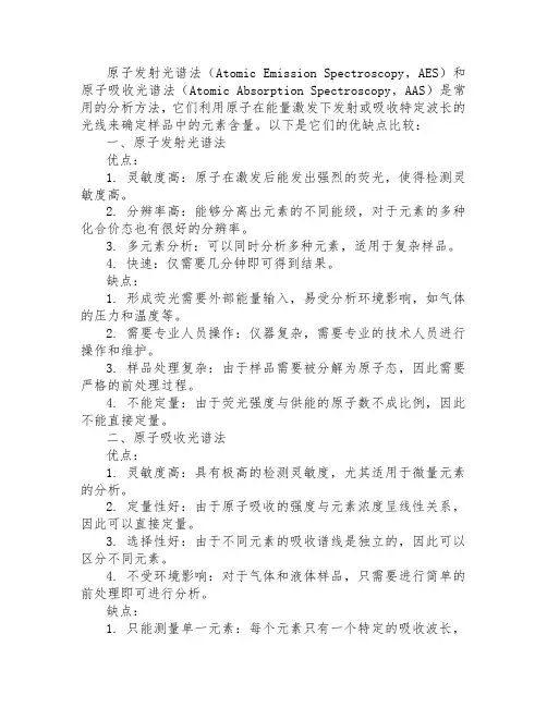 原子发射光谱法和原子吸收光谱法的优缺点
