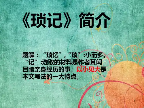 琐记PPT课件