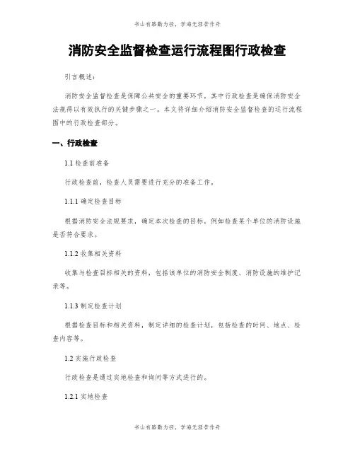 消防安全监督检查运行流程图行政检查