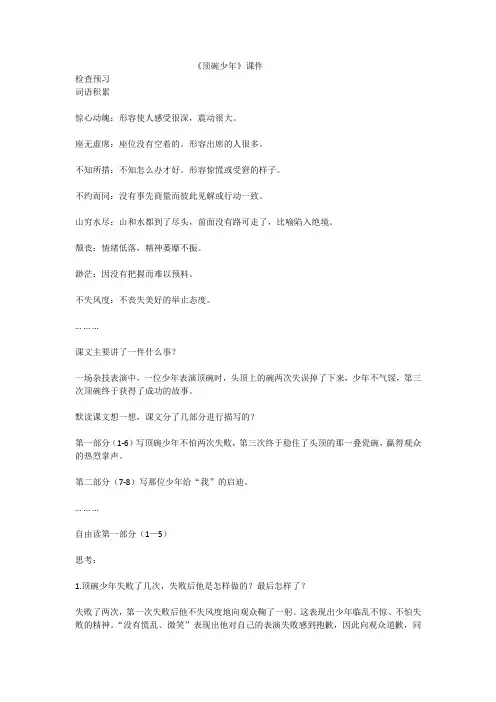《顶碗少年》课件