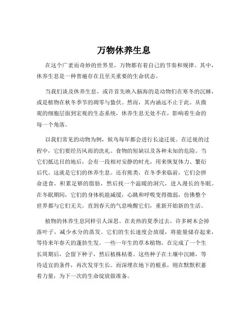 万物休养生息