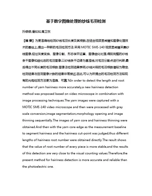 基于数字图像处理的纱线毛羽检测