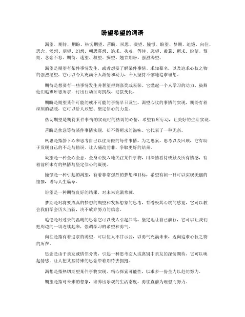 盼望希望的词语