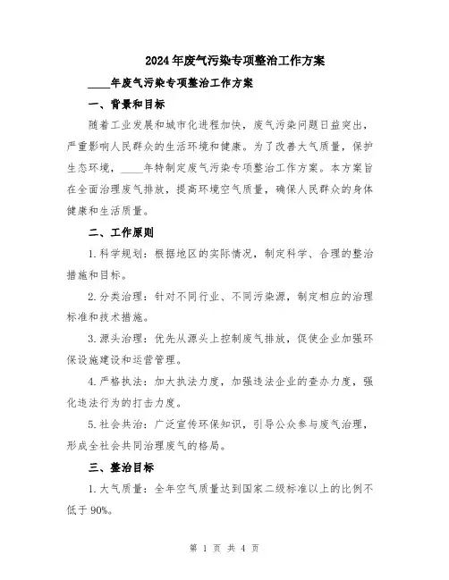 2024年废气污染专项整治工作方案