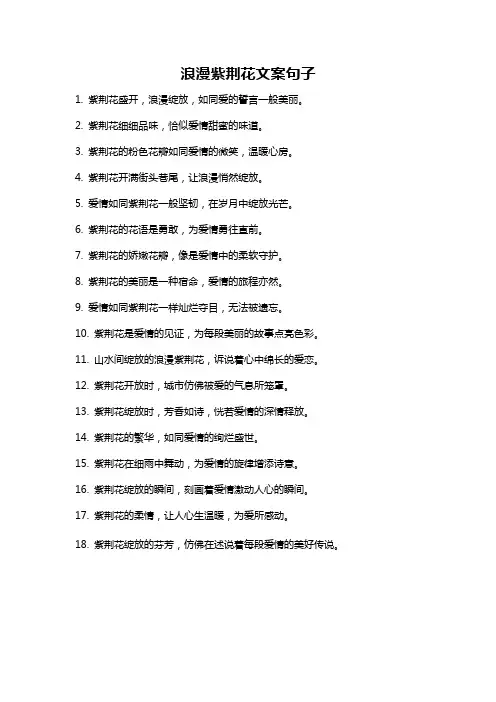 浪漫紫荆花文案句子