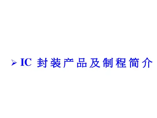 IC封装产品及制程简介