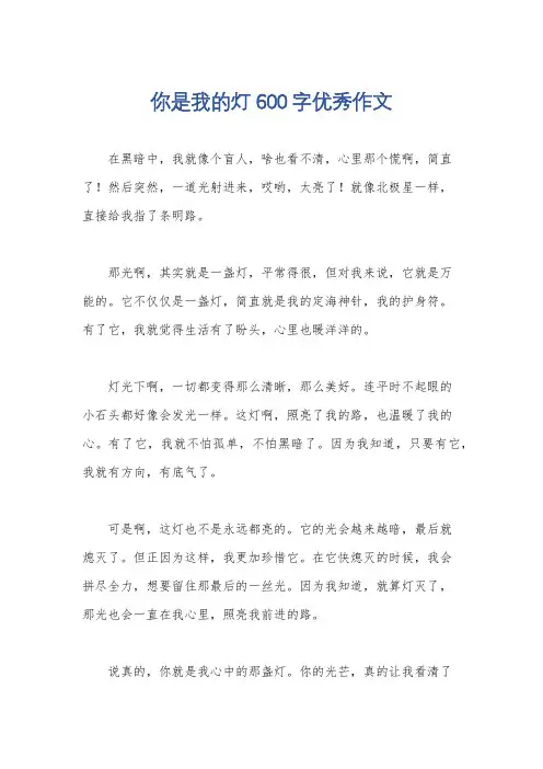 你是我的灯600字优秀作文