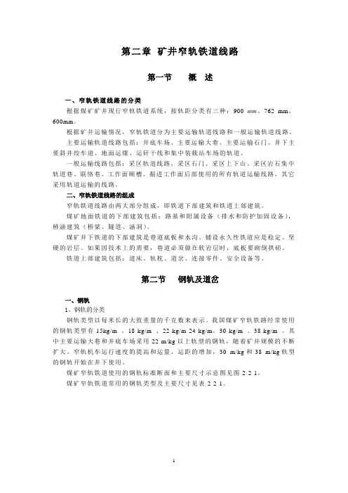 矿井窄轨铁道线路