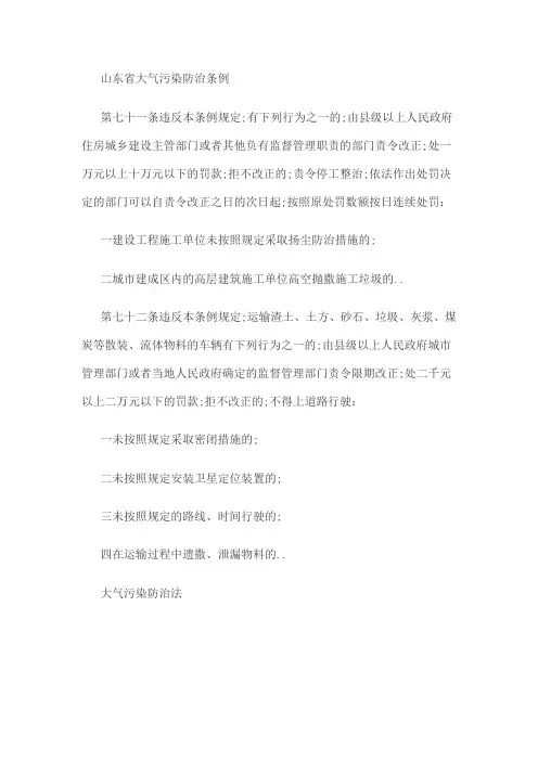 山东省大气污染防治条例