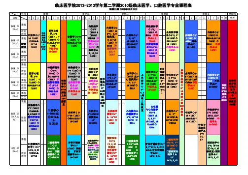 杭师10级临床课表