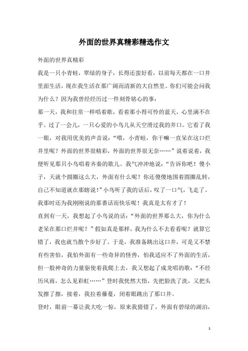 外面的世界真精彩精选作文