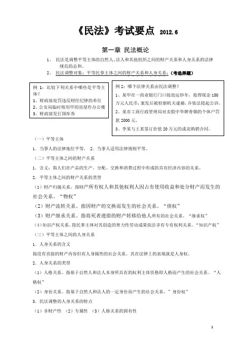 《民法》考试要点