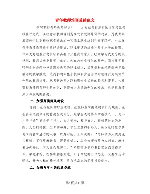 青年教师培训总结范文(4篇)
