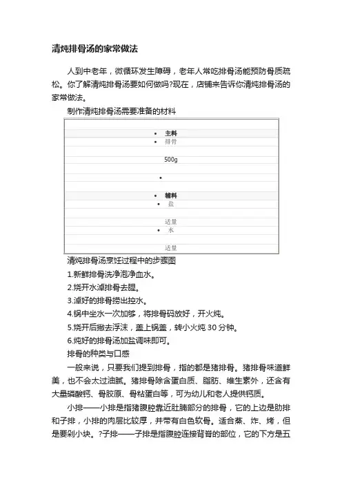 清炖排骨汤的家常做法