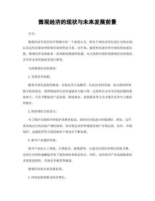 微观经济的现状与未来发展前景