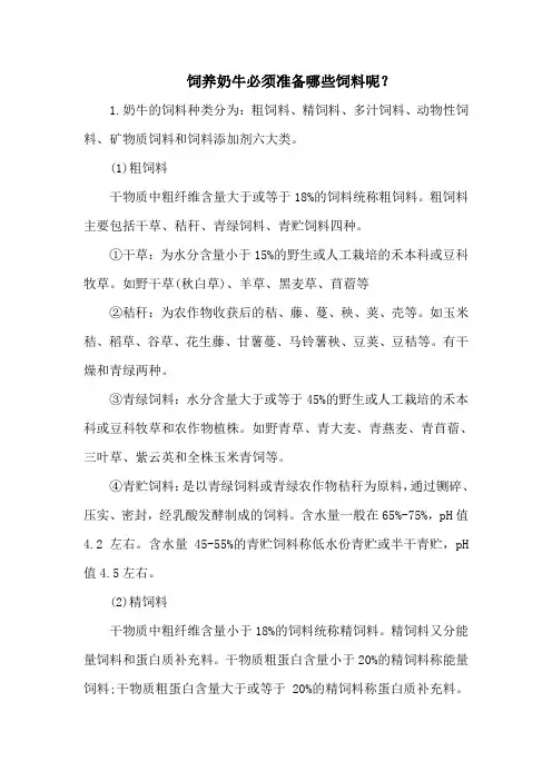 饲养奶牛必须准备哪些饲料呢？_1
