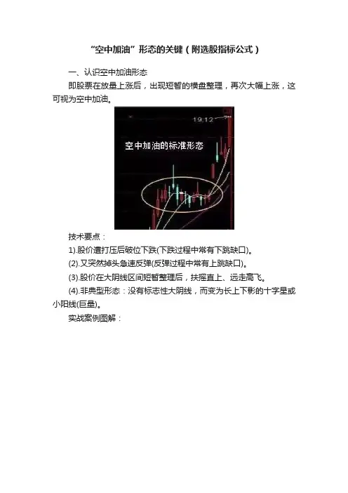 “空中加油”形态的关键（附选股指标公式）