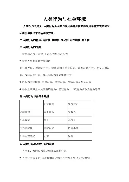 2023年社工专业课笔记人类行为与社会环境