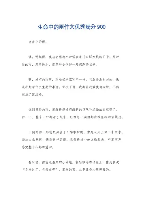 生命中的雨作文优秀满分900